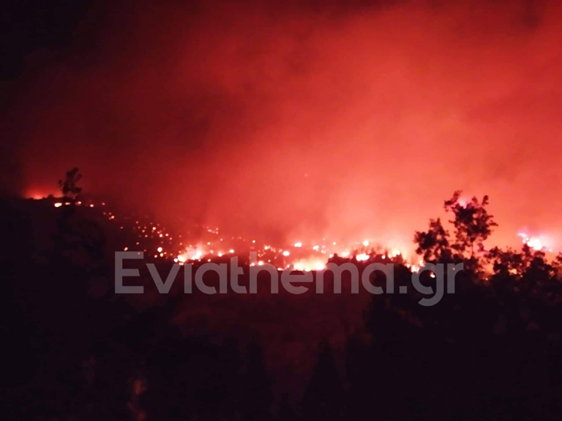 Εφιάλτης χωρίς τέλος στην Εύβοια! Στάχτη δάσος και σπίτια!