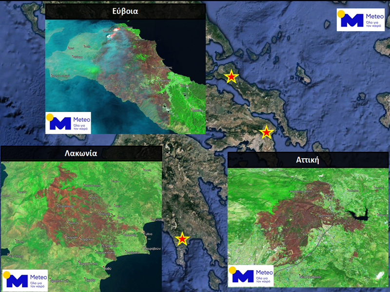 Ο χάρτης της καταστροφής! 650.000 στρέμματα έγιναν στάχτη!