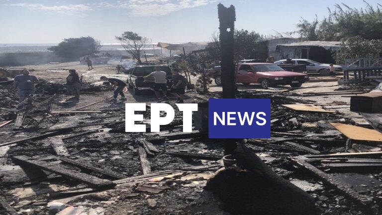 Στάχτη καταυλισμός ρομά στη Ρόδο! Υποψίες για εμπρησμό!