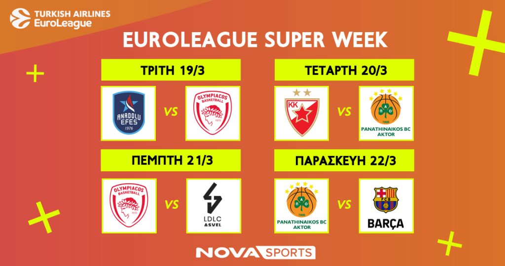 Η τελευταία «διαβολοβδομάδα» στην EuroLeague στο παρκέ του Novasports!