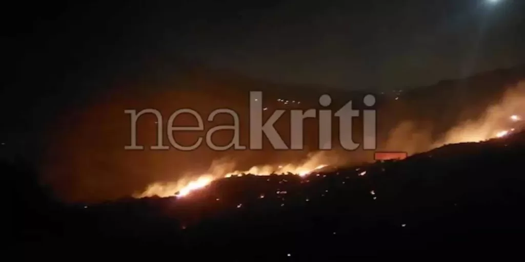 Μάχη με τις φλόγες στο Ρέθυμνο – Σηκώθηκαν εναέρια μέσα