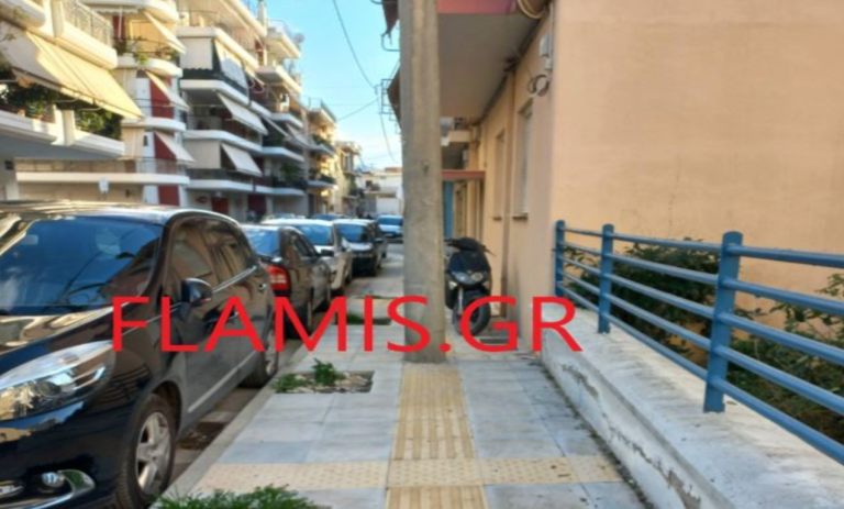 Εργολάβος τοποθέτησε κολώνα στη μέση του διαδρόμου των τυφλών στην Πάτρα