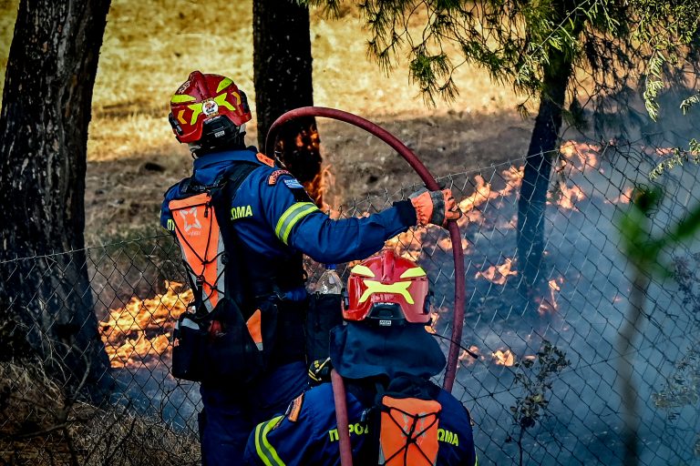Μενίδι: Υπό μερικό έλεγχο η φωτιά κοντά στο στρατόπεδο Καποτά – Ισχυρές πυροσβεστικές δυνάμεις στο σημείο (Video)