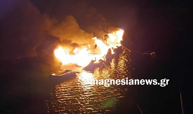 Παρανάλωμα της φωτιάς ιστιοφόρο στην Αλόννησο (VIDEO)