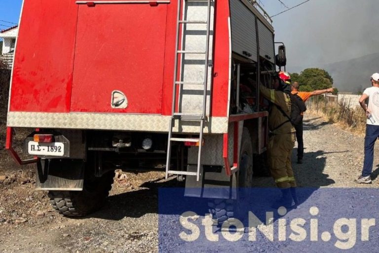 Μάχη με τις φλόγες στη Σκάλα Ερεσού – Επιχειρούν αεροσκάφη και ελικόπτερα