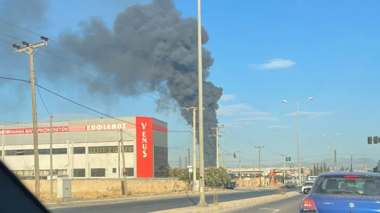 Φωτιά σε μονάδα ανακύκλωσης στον Ασπρόπυργο – Ισχυρές πυροσβεστικές δυνάμεις στο σημείο