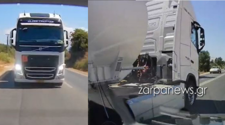 Χανιά: «Γκαζωμένος» με φώτα και κόρνες οδηγός βυτιοφόρου κάνει παράνομη προσπέραση! (VIDEO)