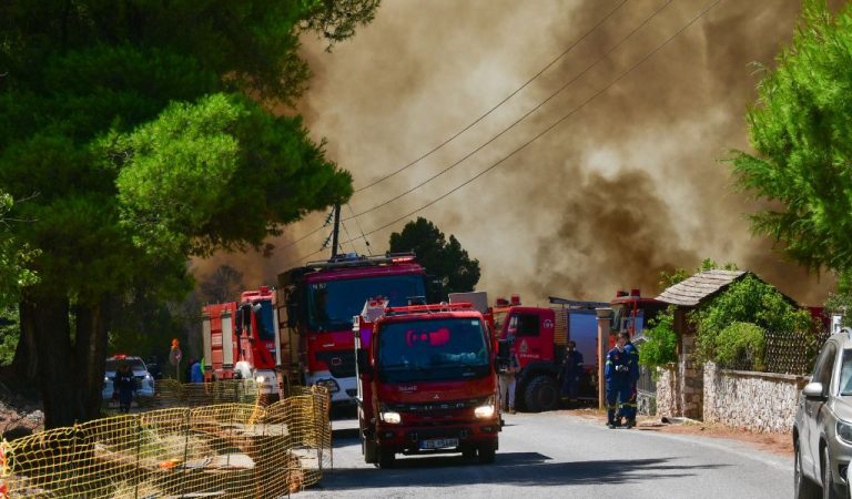 Πύρινη κόλαση στη Δυτική Αττική: Εκκενώνονται διαρκώς οικισμοί – Οι φλόγες έφτασαν σε σπίτια και κτηνοτροφική μονάδα στα Μέγαρα