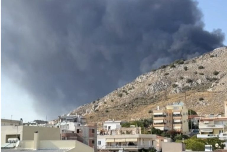 Φωτιά στη Σαλαμίνα: Μήνυμα για εκκένωση δύο οικισμών – Καίει κοντά στον ναύσταθμο (Video)