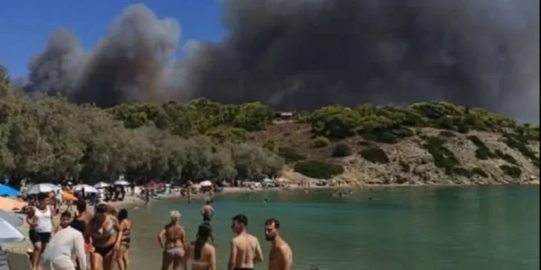 Φωτιά στην Σαλαμίνα: Διπλό πύρινο μέτωπο- Κοντά σε σπίτια οι φλόγες – Μήνυμα του 112 (video)