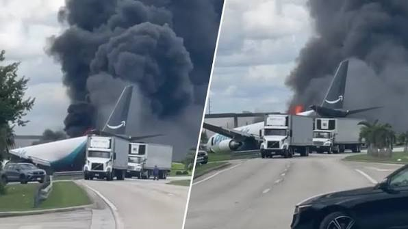 Μαϊάμι: Boeing 767 cargo της Amazon βγήκε από τον διάδρομο και τυλίχθηκε στις φλόγες – Πολλοί τραυματίες (Video)